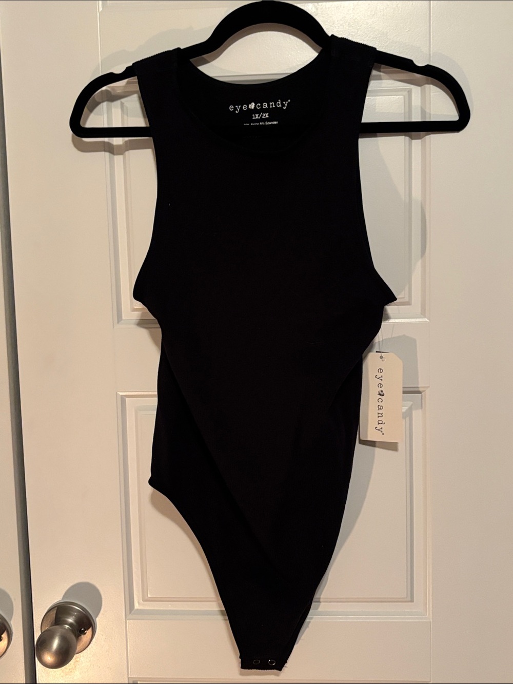 1X black ribbed bodysuit NWT